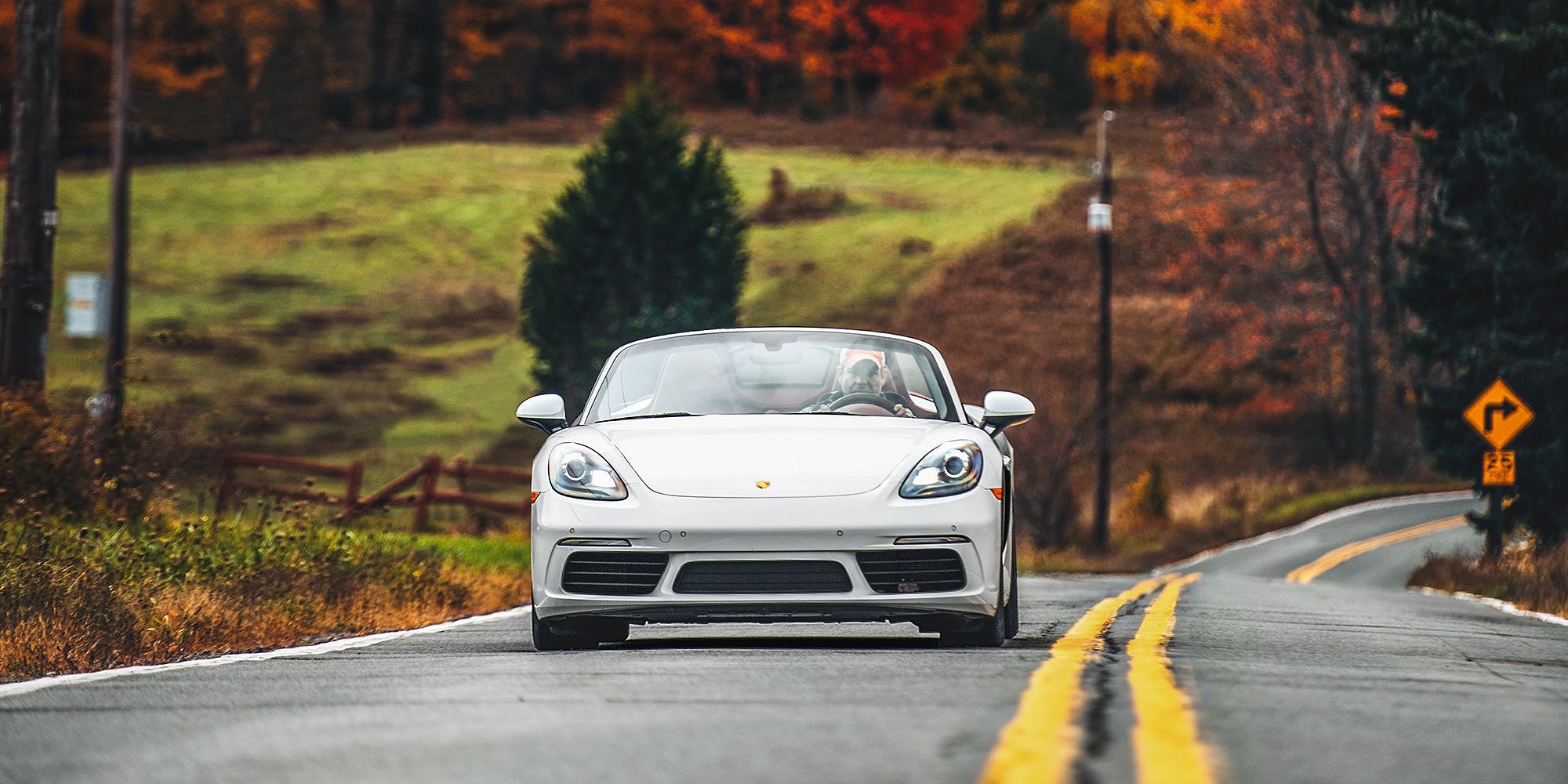 Porsche 718 Boxster on the road